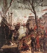 CARPACCIO, Vittore The Arrival of the Pilgrims in Cologne d oil on canvas